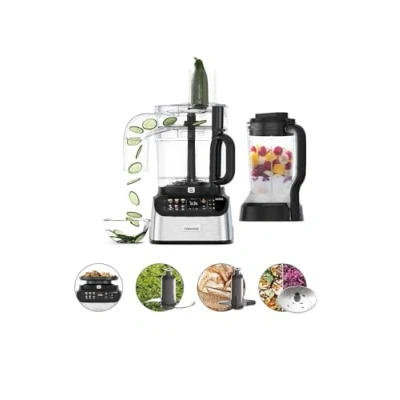 Immagine di Kenwood MultiPro OneTouch FDM73.480SS, il Robot da Cucina Multifunzione con 6 Preimpostazioni, dotato di 5 Accessori, Accessorio Express Serve, Velocità Variabile, Bilancia Integrata, 1000W, Argento