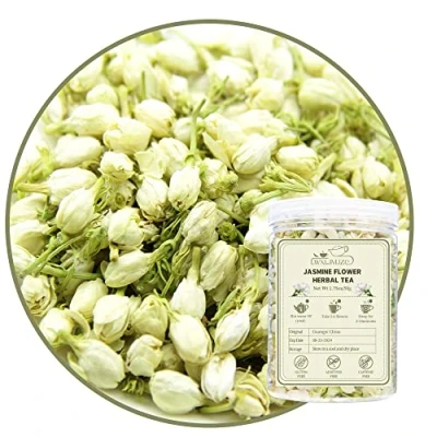 Immagine di LWXLJMJZC Tè di Fiori Gelsomino Essiccati Alle Erbe Cinese Fiore Sano e Fragrante Tisana al 50g