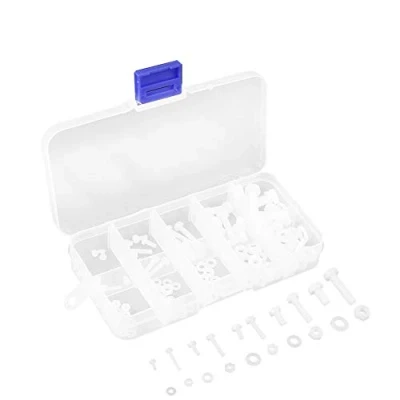 Immagine di 150 Pz Viti in Nylon Bulloni Dadi Rondelle Assortimento Kit di Fissaggio M2 M2,5 M3 M4 M5