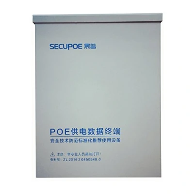 Immagine di SECUPOE 8 Porte Interruttore Poe Impermeabile Supporto 10/100M con Uplink di Rete a 2 Alimentatore DC48V Integrato 802.3af/at Trasmissione Dati 250m