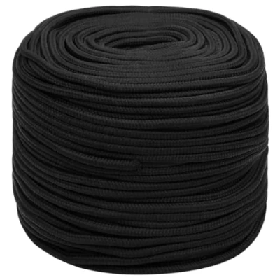 Immagine di vidaXL Corda Marina Completamente Nera 10 mm 50 m in Polipropilene, per Barca, Intrecciata, a Spirale, Corde Barche,