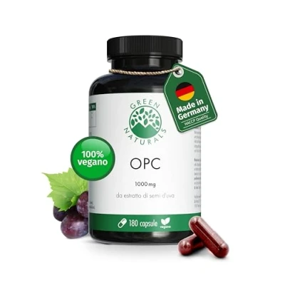 Immagine di Integratore OPC 1250 mg di Estratto Semi d&#039;Uva 1000 per Dose 180 Capsule Vegane