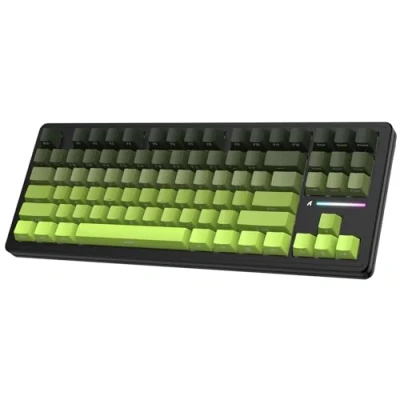 Immagine di ATTACK SHARK M87PRO TKL Tastiera Da Gioco Meccanica Wireless, BT5.0/2.4G/USB C RGB Hot Swap Cablata, Layout USA, Interruttore Bianco Lineare, Stampa Laterale Sfumata per PC Mac Matcha