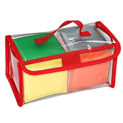 Immagine di Dickly 2 Dadi Da Gioco 10 Cm Set Tasche Trasparenti Apprendimento Personalizzabili per Le Materie