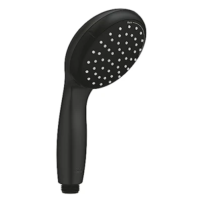 Immagine di GROHE QuickFix Vitalio Start 100, Manopola Doccia, 100 mm, 2 getti, tecnologia per il risparmio idrico, sistema anticalcare, anello in silicone, adatta a tutti doccia standard, nero opaco