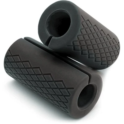 Immagine di CampTeck U6816 Thick Grip Silicone Impugnature Spesse per Barra Bilanciere Manubri Pesi Aumenta Dimensioni Braccia, Bicipiti, Tricipiti, Avambracci e Impugnatura Set di 2 (Nero)