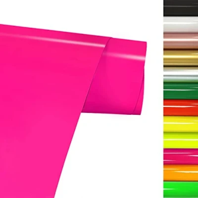 Immagine di FOSER Pellicola per plotter in tessuto, 30 cm x 3 m, Vinile Termoadesivo Tessuti, magliette fai da te, tessuti (Rosa Fluorescente)