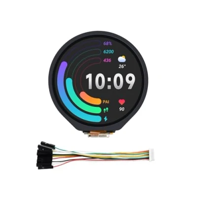 Immagine di Waveshare RP2350 MCU Board with 1.28 inch Round Touch LCD Display Module 240 x Resolution 65K Colours IPS Screen Based on Raspberry Pi RP2350, 6 Axis Sensor,USB Type C Connector