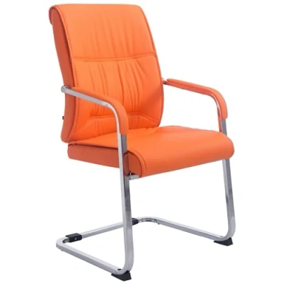 Immagine di CLP Sedia A Sbalzo Per Visitatori XXL Anubis I Robusta E Di Facile Manutenzione Con Rivestimento In Similpelle Portata 260 kg, Colore:arancione