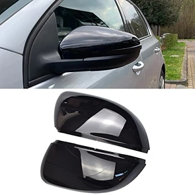 Immagine di 1 Paio Calotta specchio Retrovisore a Sinistra Destra Coperchi laterale per Golf 6 MK6 T ouran (Nero Brillante)