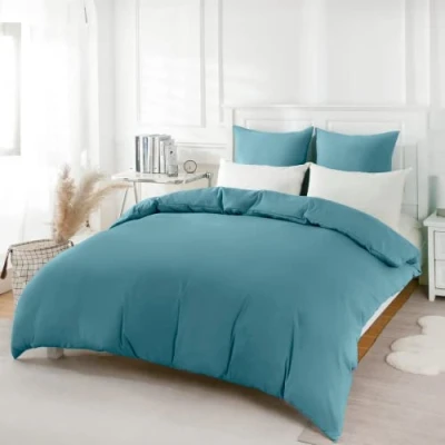 Immagine di REDKEY Copripiumino Matrimoniale in Microfibra,Set Completo con 2 Federe Cuscini Letto 240x220 cm + 80x80 Aqua Blue