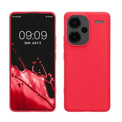 Immagine di kwmobile Custodia Compatibile con Xiaomi Redmi Note 13 Pro+ 5G / Pro Plus Cover Back Case per Smartphone in Silicone TPU Protezione Gommata rosa shocking