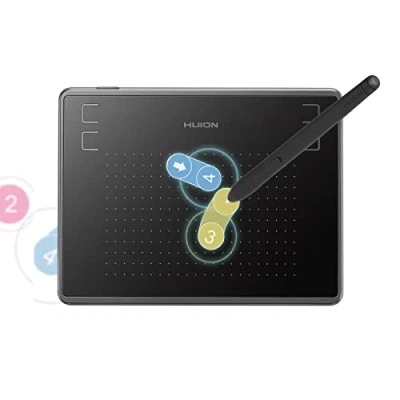 Immagine di HUION Inspiroy H430P tablet da disegno, con grafico dell&#039;area di lavoro 4,8 x 3 pollici, supporta Mac Windows Android, ideale per il a casa e l&#039;apprendimento distanza