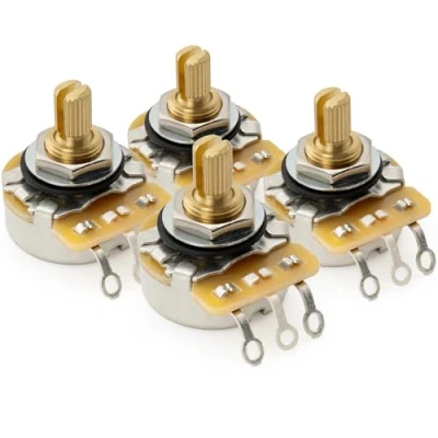 Immagine di CTS 450G B250K Potenziometro Ottone Corto Split Shaft 1/4 Pollice 10% Linear Taper Pots per Chitarra Elettrica Basso(Set di 4)