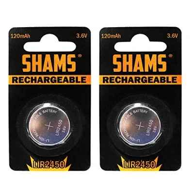 Immagine di Set di 2 batterie a bottone ricaricabili LIR2450 3,6 V LI ION Coin Battery LIR 2450 Batteria Sostituiscono le CR2450 non