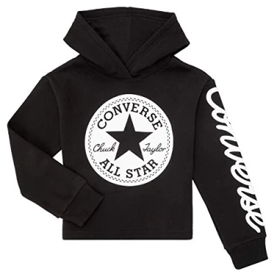 Immagine di Converse Chuck Patch Cropped Hoodie Felpa con cappuccio per bambini, Taglia: 140/152, Black