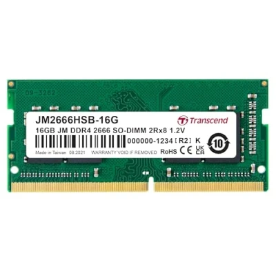 Immagine di TRANSCEND 16GB DDR4 2666MHZ SO DIMM 2RX8