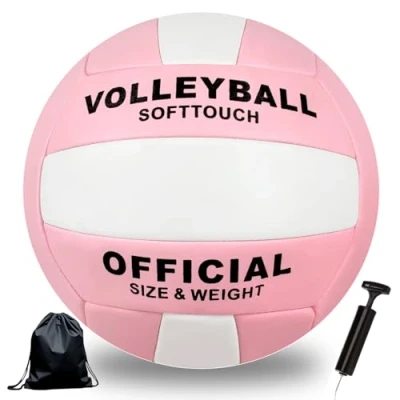 Immagine di Bibykivn Palla da Pallavolo,Pallone Beach Volley,Soft Touch Volleyball per Interni ed Esterni,Pallavolo Spiaggia Palestra Addestramento,Articolo Con Zaino e Borsa a Rete Pompa,Taglia 5 (F)