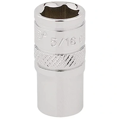 Immagine di Draper 48670 Chiave a bussola imperiale cromata lucida, attacco quadro da 1/4&quot;, misura 5/16&quot;