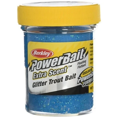 Immagine di Berkley Powerbait Extra Scent, Esca trota glitterata, Blu (Blue Neon), 2 X 50g