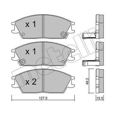 Immagine di METELLI 22 0081 1 Kit pastiglie freno con segnalatore acustico usura HYUNDAI: Getz, ACCENT 2