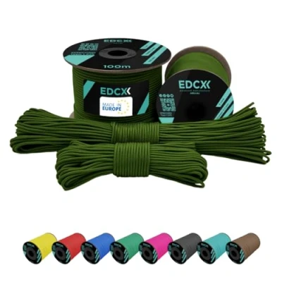 Immagine di EdcX 2 mm Nylon Paracord 275 (15, 30, 50 And 100 m) 100% Rope, 3 Strand Cord, Cord in Many Colours (Moss, 15