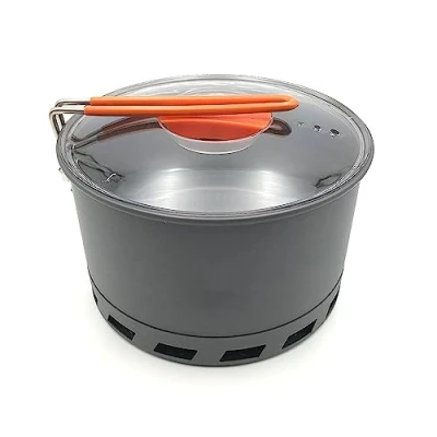 Immagine di Tentock Pentola da Campeggio Portatile con Manico e Coperchio in Silicone Pieghevoli, Pentole Alluminio Ultraleggere Esterno per BBQ Picnic Viaggio(2.4L)