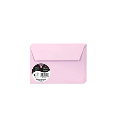 Immagine di Clairefontaine 5536C Pacco da 20 Buste autoadesive Formato C6 11,4x16,2cm 120g/m² Colore rosa confetto Inviti Eventi e Corrispondenza Gamma Pollen Carta Premium Liscia
