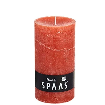 Immagine di Spaas Arancio Zenzero 8 Candele rustiche Non profumate 70, 60 Ore, Cera di paraffina, D 70 mm x H 130