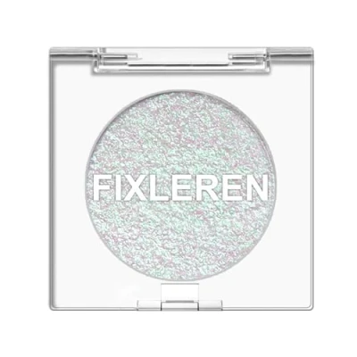 Immagine di Fixleren Palette di ombretti con glitter, camaleonte, eyeshadow, cambiamento metallizzato, glitter olografici a lunga durata, ombretto multicromo, trucco per palcoscenico/feste. (argento 1)