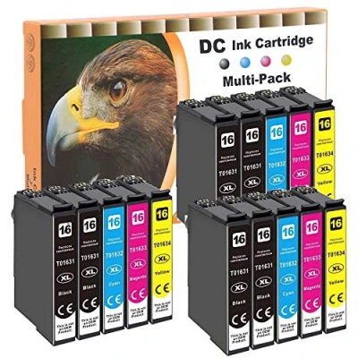 Immagine di D&amp;C 15x Cartucce d&#039;inchiostro Compatibili per Epson 16 16XL Workforce WF 2630 2760 2540 2530 2520 2510 2010 2650 2660 2750 (6 Nero,3 Ciano,3 Magenta,3 Giallo)