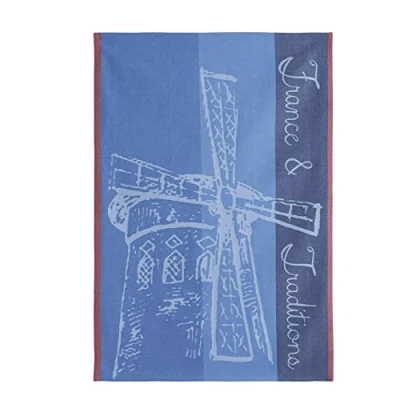 Immagine di Coucke Asciugamano jacquard in cotone francese, mulino rosso, blu, 50,8 x 76,2 cm, 100%