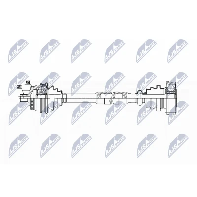 Immagine di NTY NPW AU 042 Albero motore / Semiasse Assale anteriore Dx 633 Cambio manuale AUDI: A4 B5 Avant, VOLKSWAGEN: Passat GP Sedan, Variant