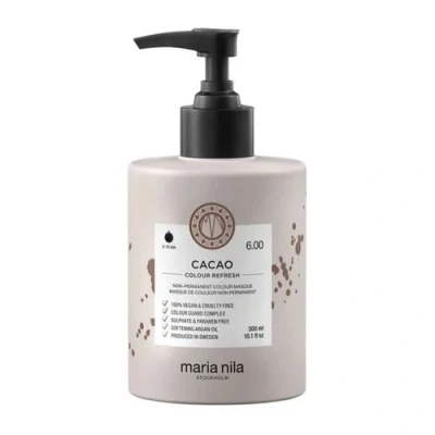 Immagine di Maria Nila Colour Refresh, Cacao 300 ml, maschera per capelli castani, pigmenti semi permanenti, prodotto 100% vegano e senza solfati/parabeni