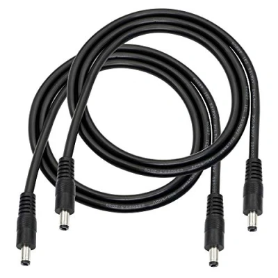Immagine di cavo DC a DC, 3FT 18AWG 5,5 mm x 2,1 mm, adattatore maschio per LED, CCTV, auto, monitor, ecc. (2 pezzi).