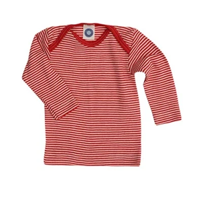 Immagine di Cosilana Maglietta intima a maniche lunghe da bambini, 70% lana e 30% seta, Rosso De Raeas, 74/80 cm
