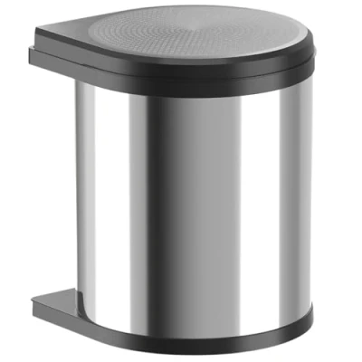 Immagine di Hailo Mono Pattumiera da Cucina, in Acciaio Inox Lucido, Nero, Taglia Unica