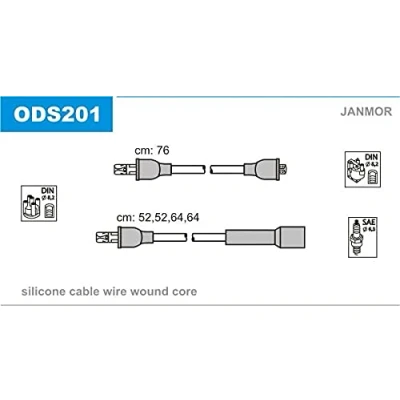 Immagine di JANMOR ODS201 Kit Cavi Accensione OPEL: Corsa A CC, TR, Kadett D Hatchback