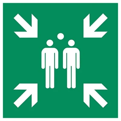 Immagine di Scudo sammelstelle plastica 20 x cm gemaess ASR a 1.3/BGV A8/DIN ISO 7010 (Salvataggio segno, Fuga, sammelpunkt, sammelplatz) praxisbewaehrt, resistente agli agenti atmosferici