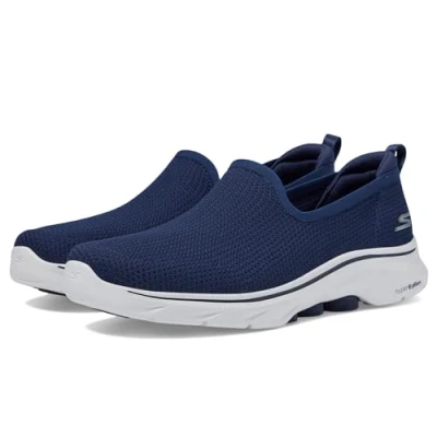 Immagine di Skechers Go Walk 7 Edera, Sneaker Basse Donna, Tessuto Blu Navy con Finiture Bianche, 42 EU