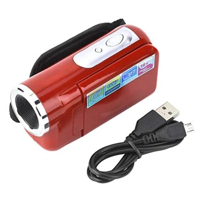 Immagine di videocamera Videocamera, 2 pollici TFT LCD Videoregistratore HD Digital 16X Zoom con micro USB per bambini(Rosso)