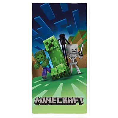 Immagine di Halantex Asciugamano da bagno Minecraft 70 x 140 cm, 100% cotone