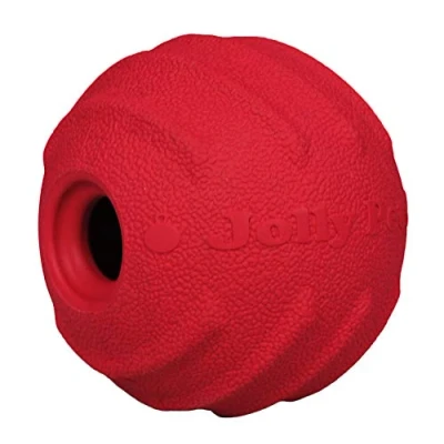 Immagine di Jolly Pets Tuff Tosser Bouncing Ball Tog Toy/Treat Holder 10,5 cm, rosso