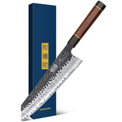 Immagine di HOSHANHO 23 cm Coltello da Kiritsuke, Giapponese Cucina Kiritsuke in Acciaio ad Alto Carbonio, Affilata Chef con Impugnatura Ergonomica