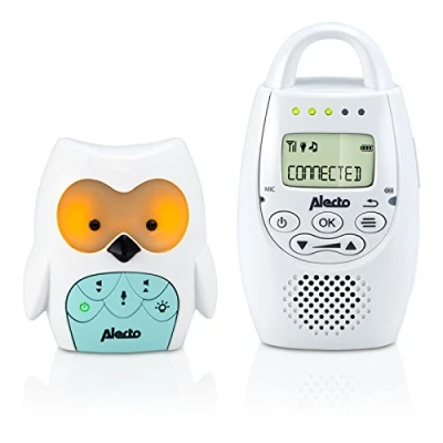 Immagine di Alecto DBX 84 Baby Monitor DECT di un gufo audio perfetto con luce notturna funzione Talkback e 100% privo interferenze Bianco