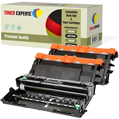 Immagine di Toner EXPERTE Kit 3 DR3400 Tamburo &amp; TN3480 2 compatibili per Brother DCP L5500DN L6600DW HL L5000D L5100DN L5200DW L5200DWT L6300DW L6300DWT L6400DW MFC L5700DN L5750DW L6800DW L6900DW