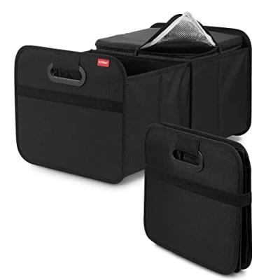 Immagine di achilles Organizer per baule auto con inserto refrigerante Box pieghevole, borsa multiuso, compatta e resistente Accessori l&#039;interno dell&#039;auto Rosso 50x32x27 cm