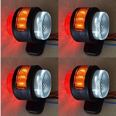 Immagine di 4 x 24 V, luci a LED per camion, colore arancione, rosso, bianco