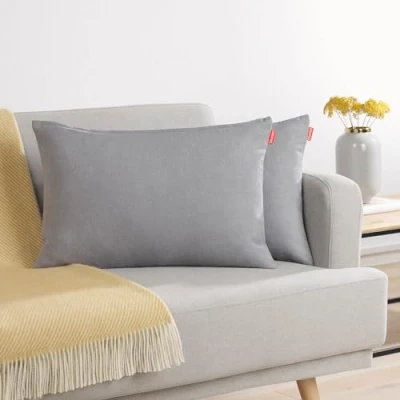 Immagine di Blumtal Federe Cuscini Divano in Ciniglia, Copricuscini Divano, Cuscino 2 Pezzi, 40 x 60cm, Grigio
