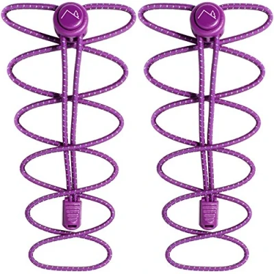 Immagine di CampTeck U6605 No Tie Lacci, Lacci Elastici per Scarpe con Sistema Autobloccanti Viola 1 Paio